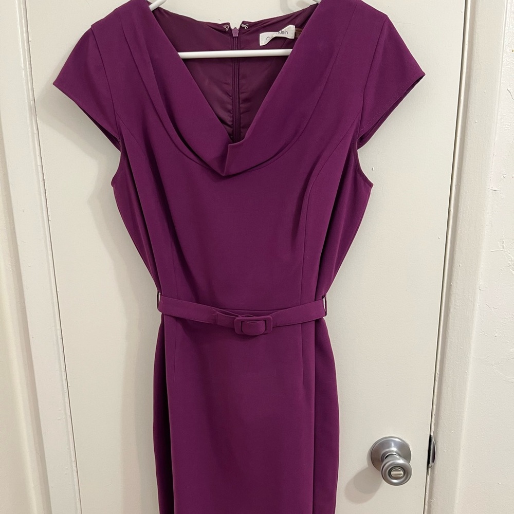 Calvin Klein Rich Purple Midi Dress